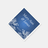 ウェディングパーティーヴィンテージスワーズ2サファイアブルー スタンダードカクテルナプキン (角)