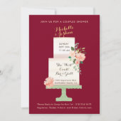 ウェディングパーティー名ケーキトッパーウォーターカラーフローラ 招待状 (正面)