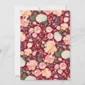 ウェディングパーティー名ケーキトッパーウォーターカラーフローラ 招待状 (裏面)