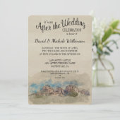 ウェディングパーティー後の水の色の山々招待状 招待状 (スタンド正面)