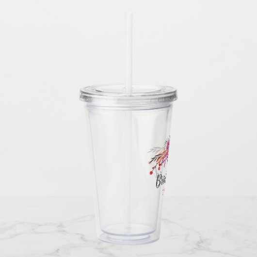 ウェディングパーティー用花柄カスタマイズ アクリルタンブラー (右)