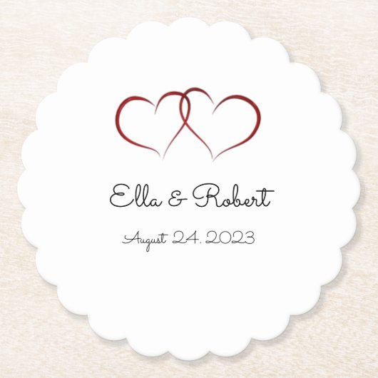 ウェディングパーティー紙コースター ペーパーコースター (正面)