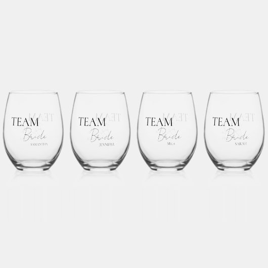 ウェディングパーティー オーダーメイド ステムなしワイングラス (正面)