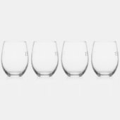 ウェディングパーティー オーダーメイド ステムなしワイングラス (左)