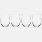 ウェディングパーティー オーダーメイド ステムなしワイングラス (右)