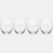 ウェディングパーティー オーダーメイド ステムなしワイングラス (正面)