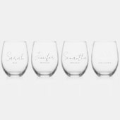 ウェディングパーティー オーダーメイド ステムなしワイングラス (裏面)