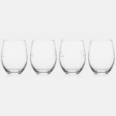 ウェディングパーティー オーダーメイド ステムなしワイングラス (左)