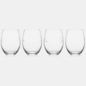 ウェディングパーティー オーダーメイド ステムなしワイングラス (右)