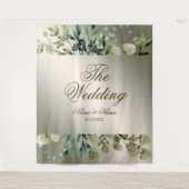 ウェディングパーティー グリーンリーフ ゴールデンブロンズ エレガント タペストリー (正面)