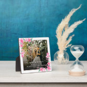 ウェディングパーティー ピンクの花のフレーム プレート おしゃれ フォトプラーク (インサイチュ)