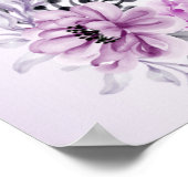 ウェディングパーティー ピンク フラワー バイオレット パープル ポスター (角)