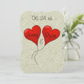 ウェディングパーティー 花嫁 新婦 花婿 披露宴 現代 招待状 (スタンド正面)