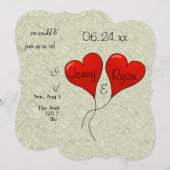 ウェディングパーティー 花嫁 花婿 ゲスト 現代 招待状 (正面/裏面)