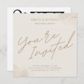 ウェディングパーティ招待状日付の保存 招待状 (正面/裏面)