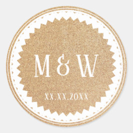 ウェディングパーティ金ゴールドグリッタークラシック ラウンドシール