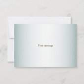 ウェディングパーティ ターコイズ ホワイト フラワー ゴールデン リーフ サンキューカード (裏面)