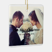 ウェディングパ結婚ーティー、ギフト、私たちの初めてのクリスマス セラミックオーナメント (右)