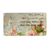 ウェディングヒップスター自転車バラ素朴ウッドコテージ ラベル (正面)