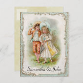 ウェディングビクトリアン日付の保存 案内ポストカード (正面/裏面)