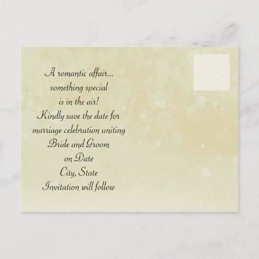 ウェディングビクトリアン日付の保存 案内ポストカード (裏面)