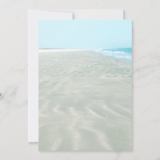 ウェディングビーチイベント後の波紋の砂アクアウォーター 招待状 (裏面)