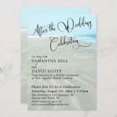 ウェディングビーチイベント後の波紋の砂アクアウォーター 招待状 (正面/裏面)