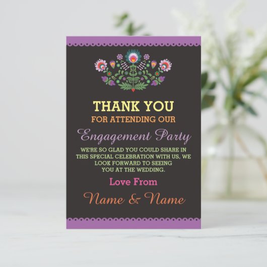 ウェディングフィエスタ パープル メキシカン カード ありがとう (スタンド正面)