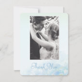 ウェディングフォトのハイドランジア　ブルーグリーン　ありがとう 招待状 (正面)