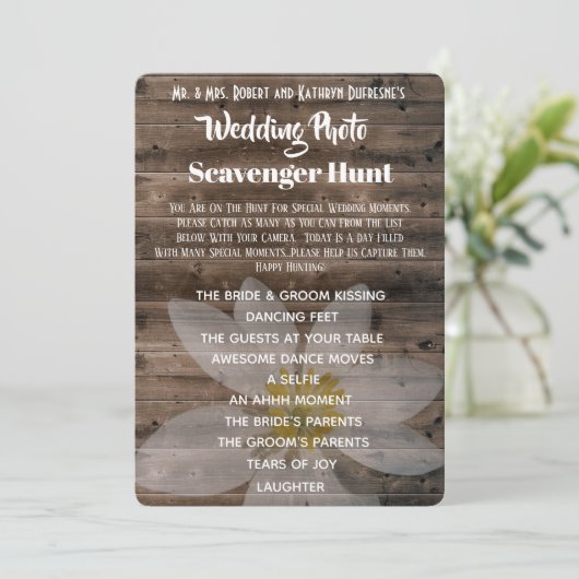 ウェディングフォト宝探し 招待状 (スタンド正面)