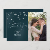 ウェディングフォト | エレガントなビーチのドリフトウッドアーバー サンキューカード (正面/裏面)