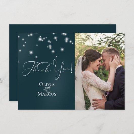 ウェディングフォト | エレガントなビーチのドリフトウッドアーバー サンキューカード (正面/裏面)