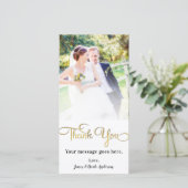 ウェディングフォト サンクス シャイニー フォイル ゴールド サンキューカード (スタンド正面)
