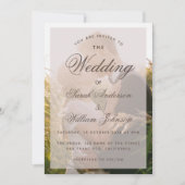 ウェディングフォト トランスパレント エレガント スクリプト モダン 招待状 (正面)