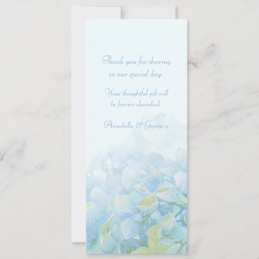 ウェディングフォト ハイドレンジア カード ありがとう (裏面)