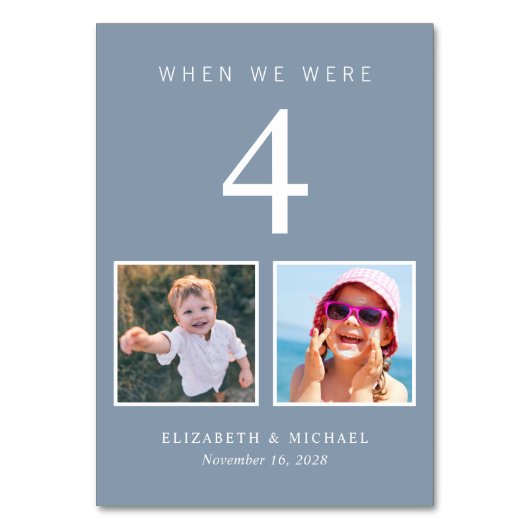 ウェディングフォト ファン ダスティーブルー テーブルナンバー (正面)