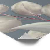 ウェディングフォト フローラル ブルー 水彩 エレガント ローズ ポスター (角)