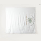 ウェディングフォト 白い背景 葉の名前 タペストリー (正面(横))