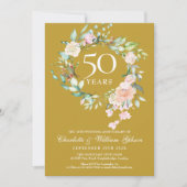 ウェディングフォト 50周年 ゴールデンアニバーサリー フラワーリング 招待状 (正面)