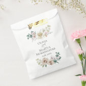 ウェディングフラワーアイボリー牡丹の花 フェイバーバッグ (封をした状態)