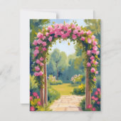 ウェディングフラワーアーチ | 水彩の結婚カード (正面)