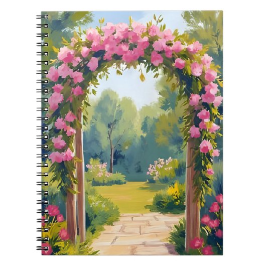 ウェディングフラワーアーチ | 水彩結婚式アート ノートブック (正面)