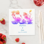 ウェディングフラワーウォータカラーフローラポピーかわいらし スタンダードランチョンナプキン (インサイチュ)