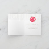 ウェディングフラワーガールの赤いドレスの感謝カード サンキューカード (内部)