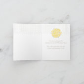 ウェディングフラワーガールの黄色のドレス感謝カード サンキューカード (内部)