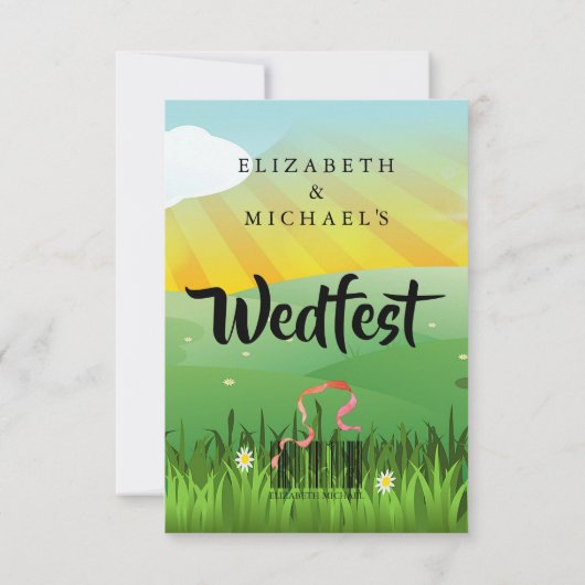 ウェディングフラワーズフェスティバルフィールズウェディングRSVP セーブザデート (裏面)