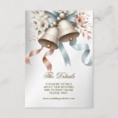 ウェディングフラワーベルピンクブルーリボン美しい エンクロージャーカード (正面)