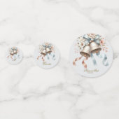 ウェディングフラワーベルピンクブルーリボン美しい コンフェッティ (裏面)