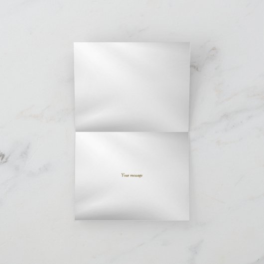 ウェディングフラワーベルピンクブルーリボン美しい サンキューカード (内部)