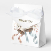 ウェディングフラワーベルピンクブルーリボン美しい フェイバーボックス (正面サイド)